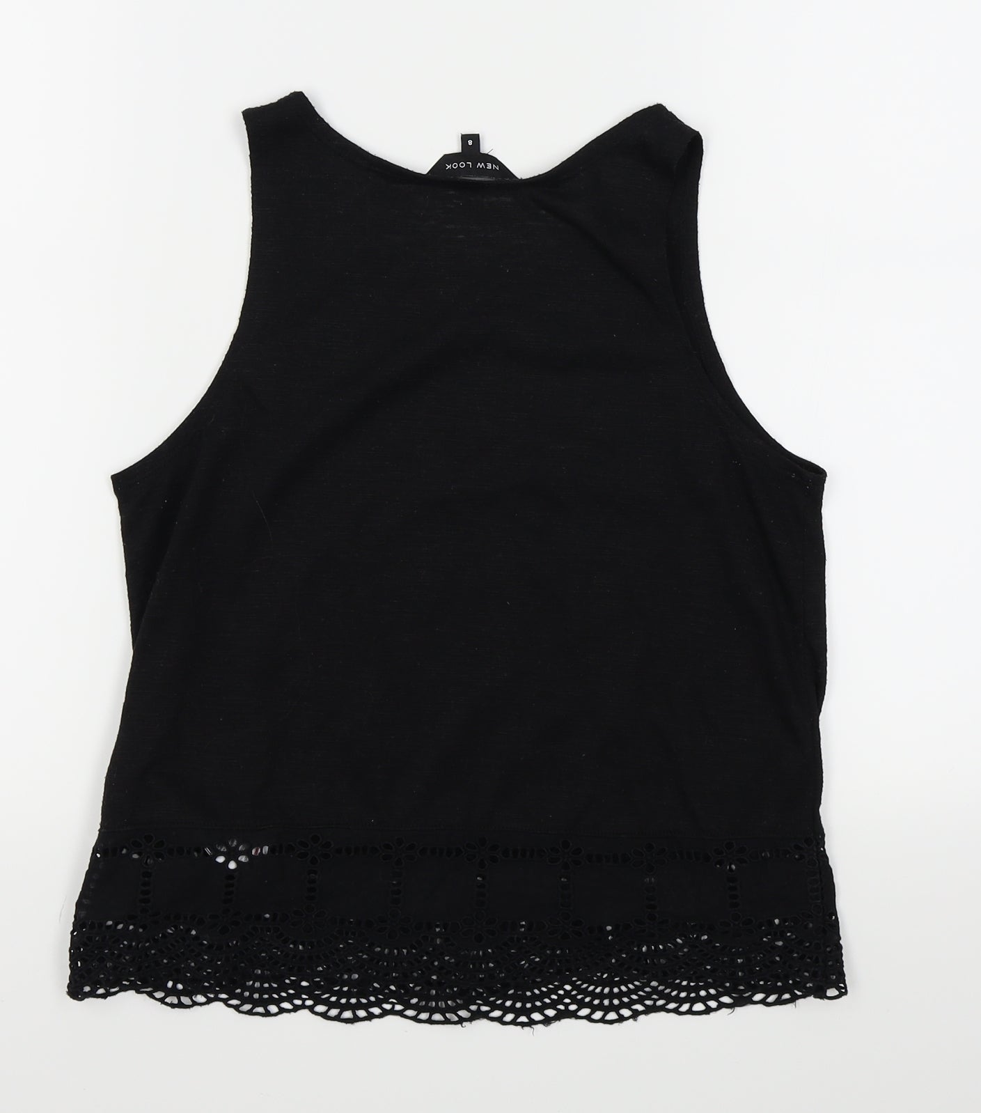 Womens UK Size 8 New Look Black Basic Tank