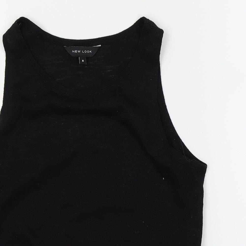 Womens UK Size 8 New Look Black Basic Tank