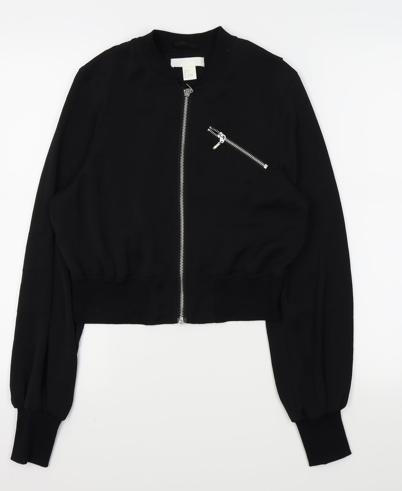 H&M Womens Black   Full Zip Jumper Size 6