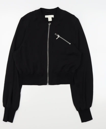 H&M Womens Black   Full Zip Jumper Size 6