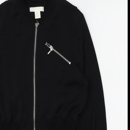 H&M Womens Black   Full Zip Jumper Size 6