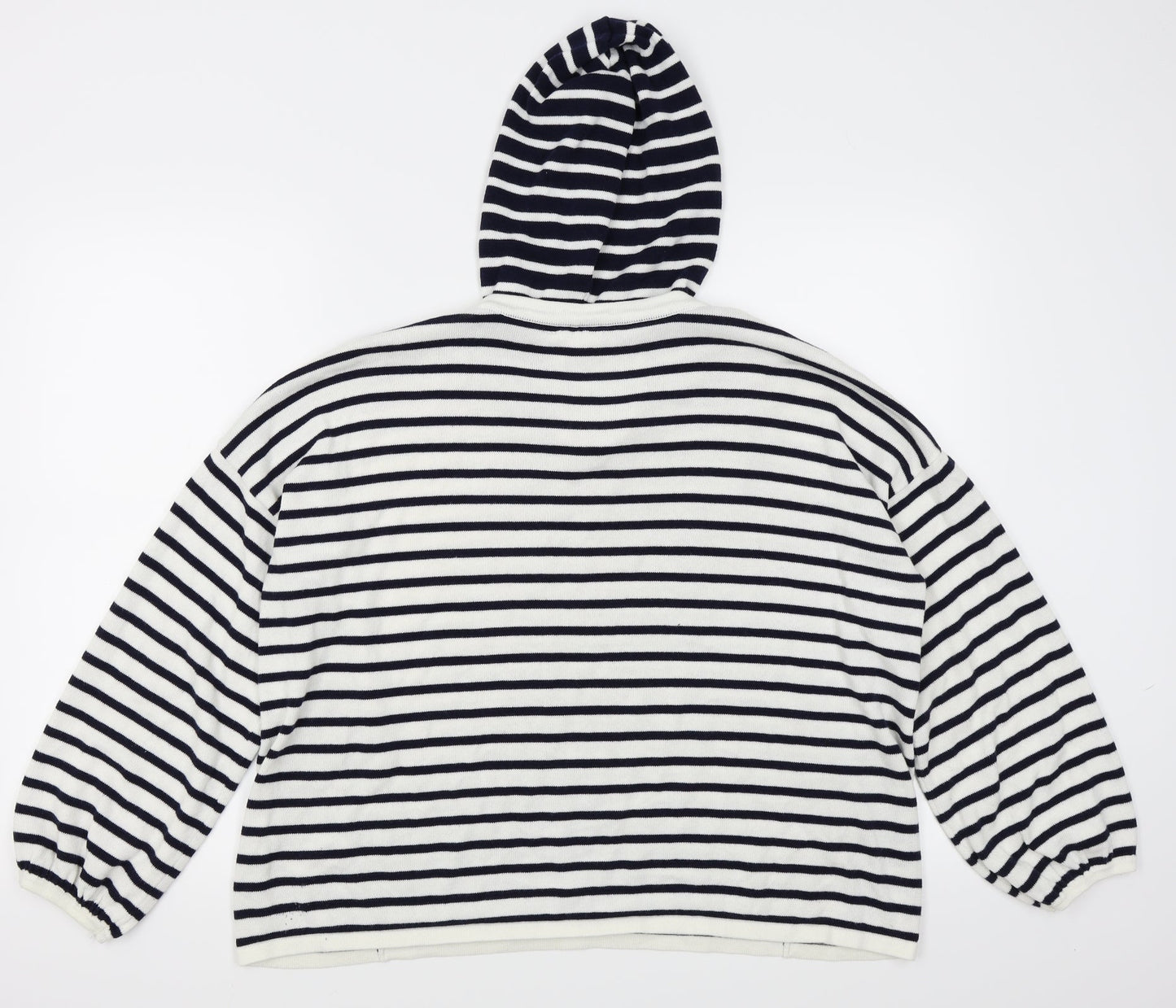 falmen  Womens White Striped  Pullover Jumper Size M