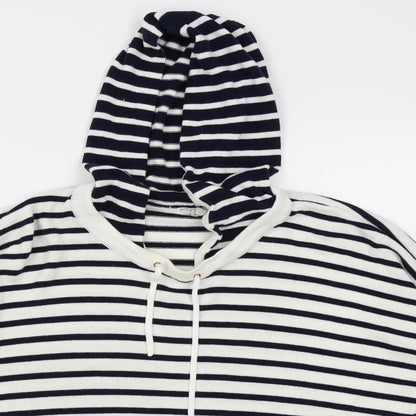 falmen  Womens White Striped  Pullover Jumper Size M