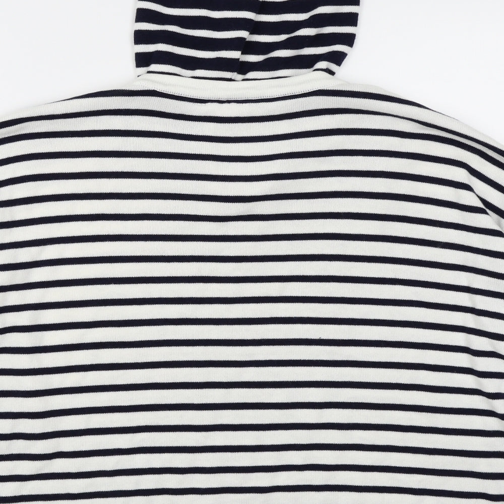 falmen  Womens White Striped  Pullover Jumper Size M
