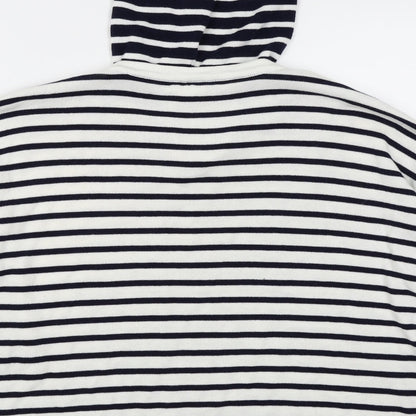falmen  Womens White Striped  Pullover Jumper Size M