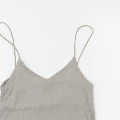 Womens UK Size XS H&M Grey Basic T-Shirt