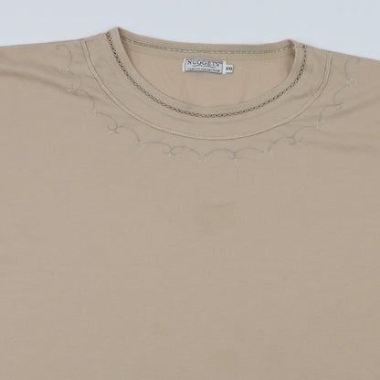 Nuggets Womens Beige Floral  Basic T-Shirt Size 2XL