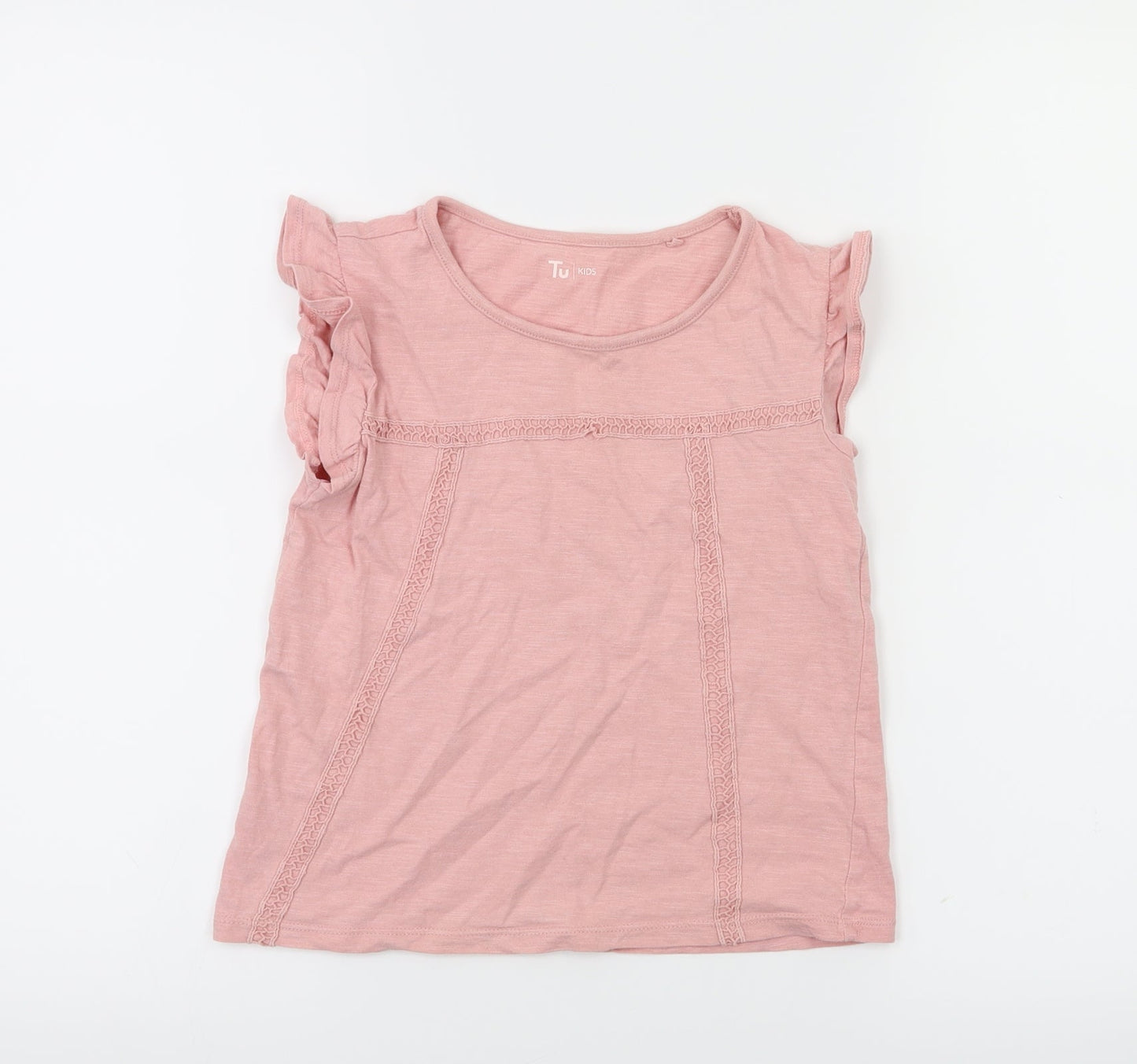 TU Girls Orange   Basic T-Shirt Size 7 Years
