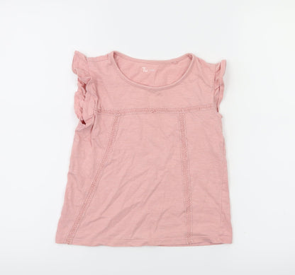 TU Girls Orange   Basic T-Shirt Size 7 Years