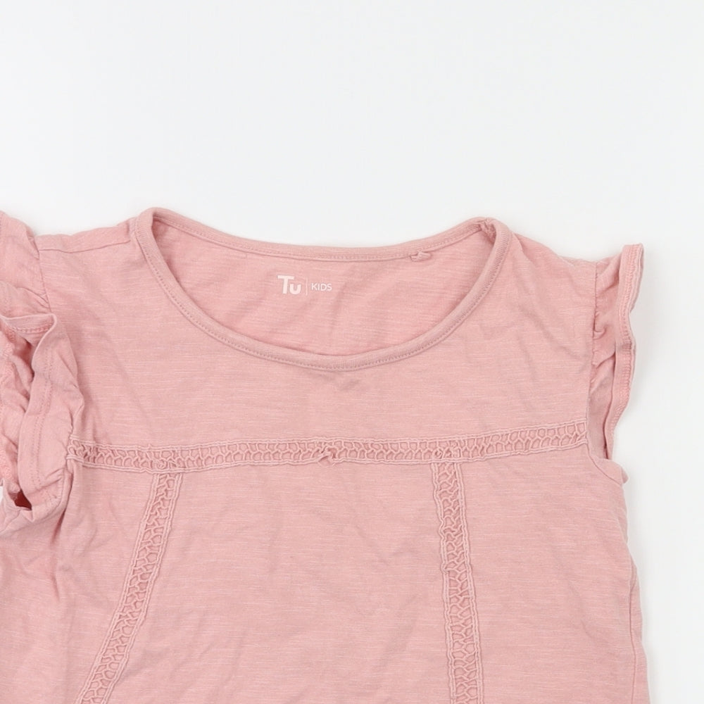 TU Girls Orange   Basic T-Shirt Size 7 Years