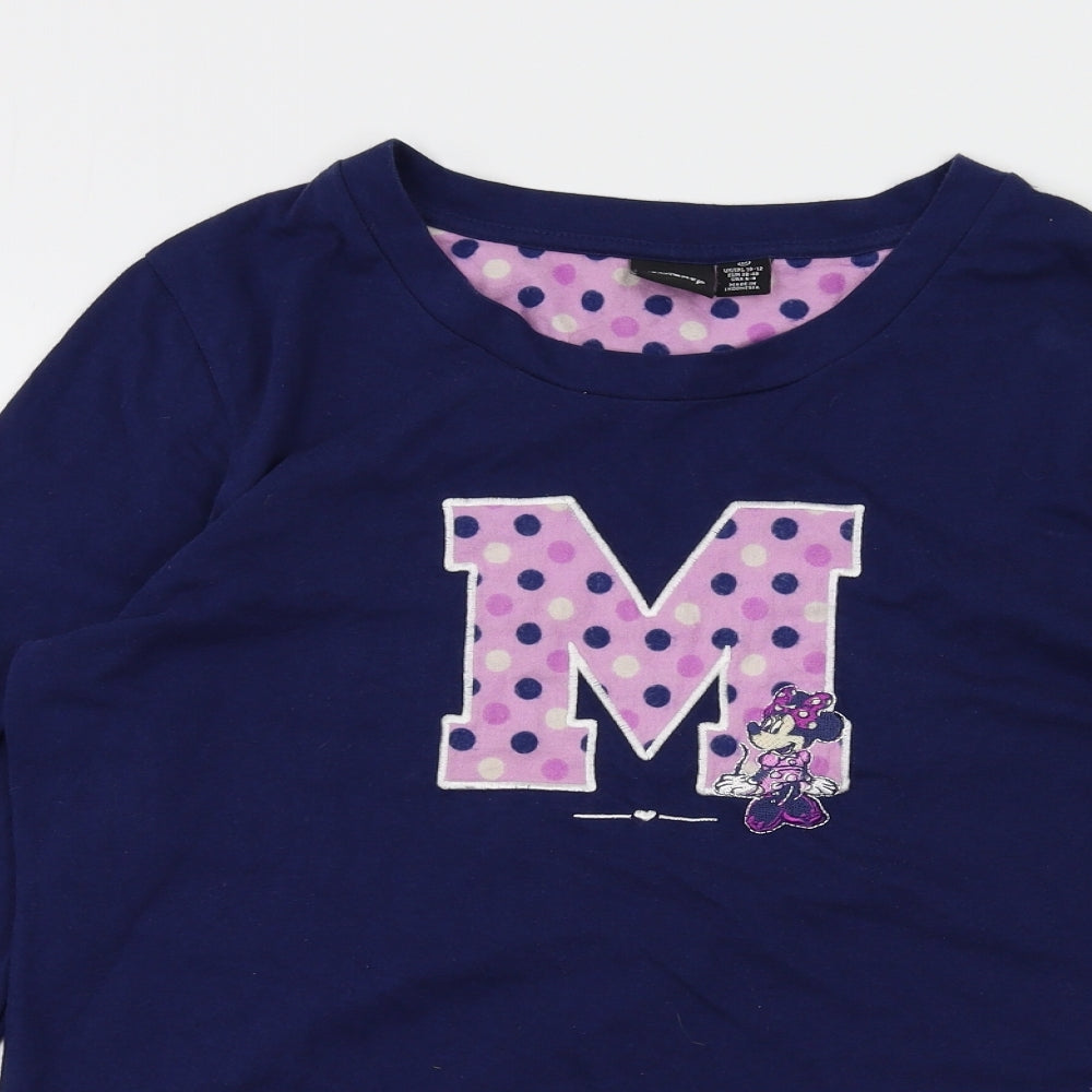Disney Womens Blue Animal Print  Top Pyjama Top Size M