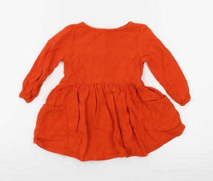 next  Girls Orange   Fit & Flare  Size 6-9 Months