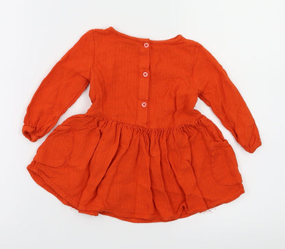 next  Girls Orange   Fit & Flare  Size 6-9 Months