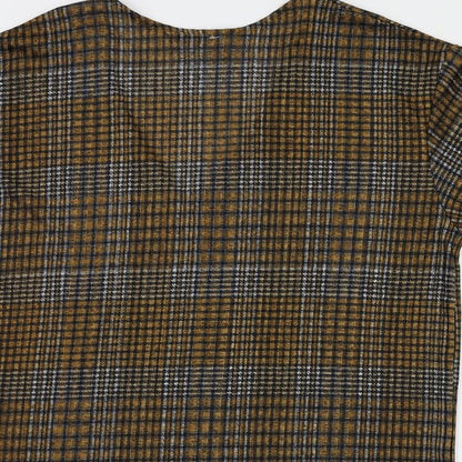Womens UK Size S Zara Brown Basic T-Shirt