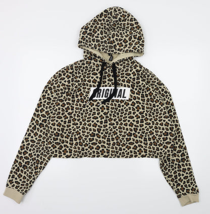 H&M Womens Brown Animal Print  Pullover Jumper Size M