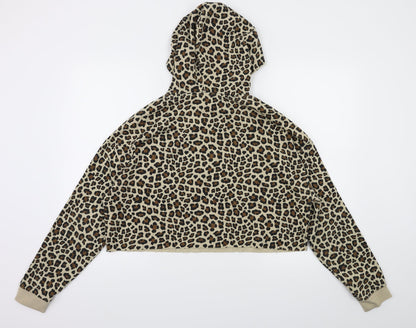 H&M Womens Brown Animal Print  Pullover Jumper Size M