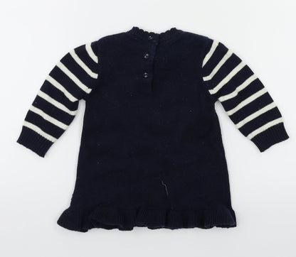 weekend Girls Blue Animal Print  Fit & Flare  Size 6-9 Months