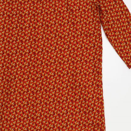 cerise Blue Womens Orange Floral  Fit & Flare  Size S