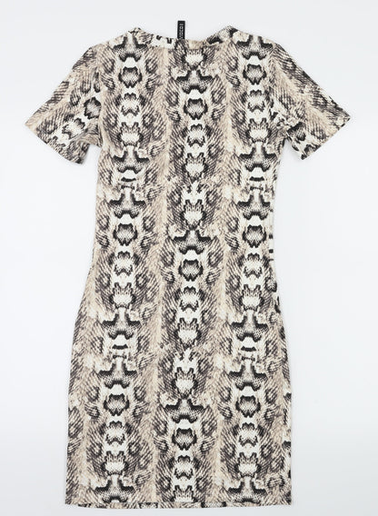 H&M Womens Brown Animal Print  A-Line  Size 8