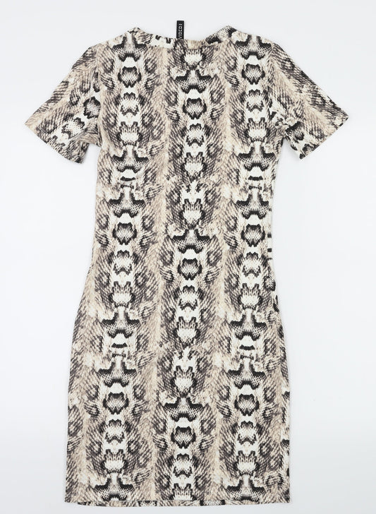 H&M Womens Brown Animal Print  A-Line  Size 8