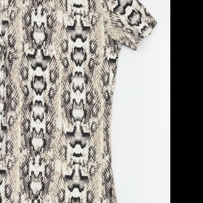 H&M Womens Brown Animal Print  A-Line  Size 8