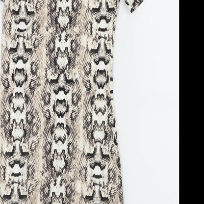 H&M Womens Brown Animal Print  A-Line  Size 8