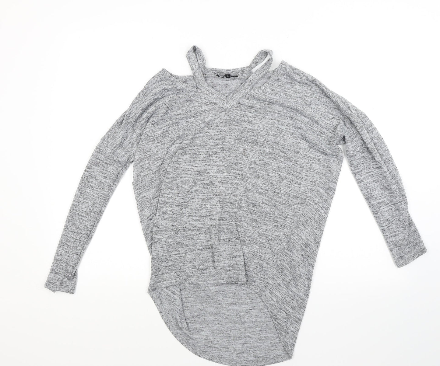 New Look Womens Grey  Knit Pullover Jumper Size S  - Open Shoulders