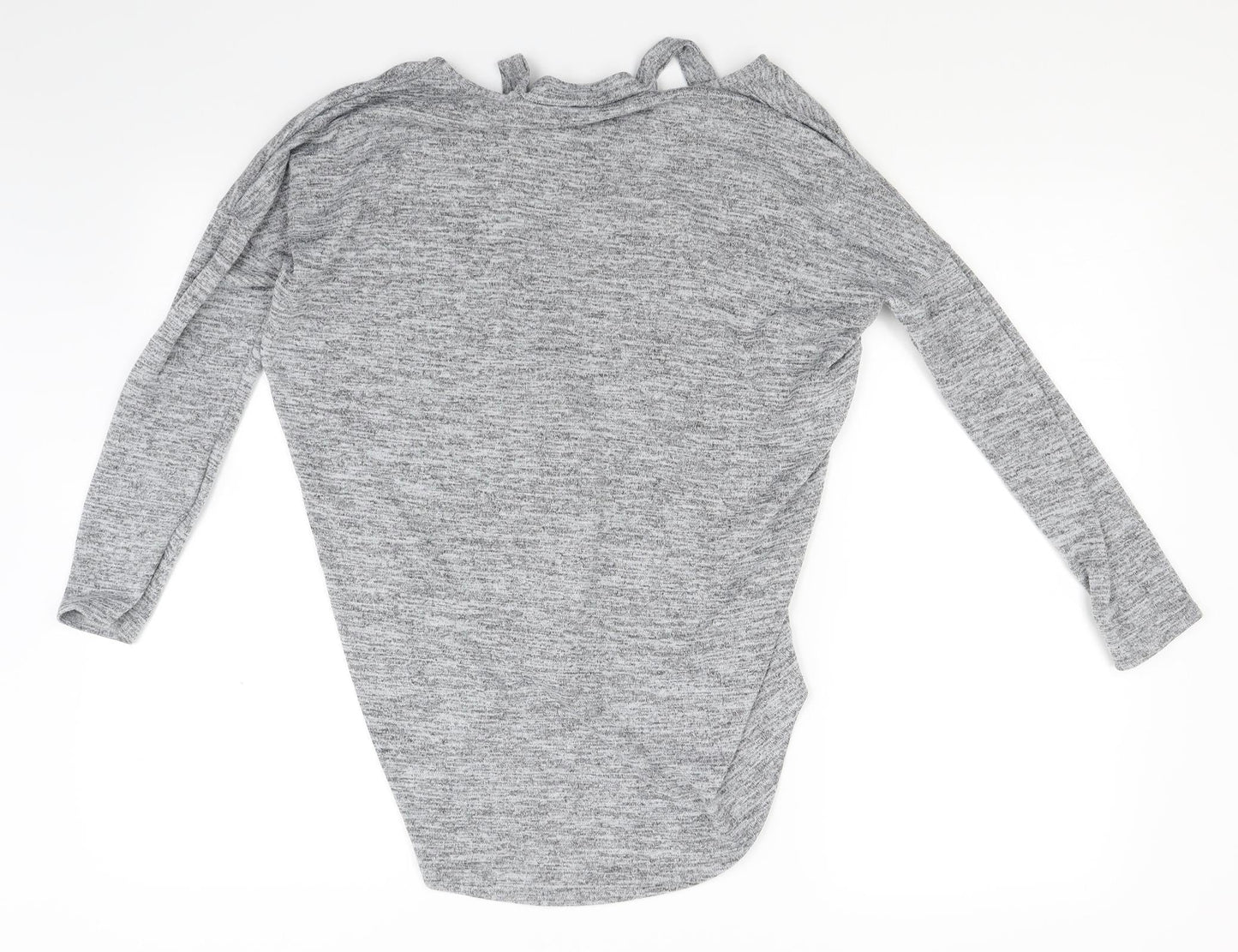 New Look Womens Grey  Knit Pullover Jumper Size S  - Open Shoulders