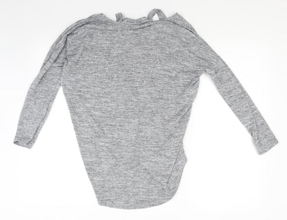 New Look Womens Grey  Knit Pullover Jumper Size S  - Open Shoulders