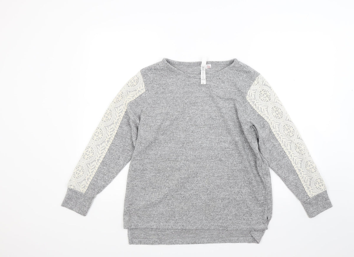 Flora Nikrooz Womens Grey  Jersey Pullover Sweatshirt Size M