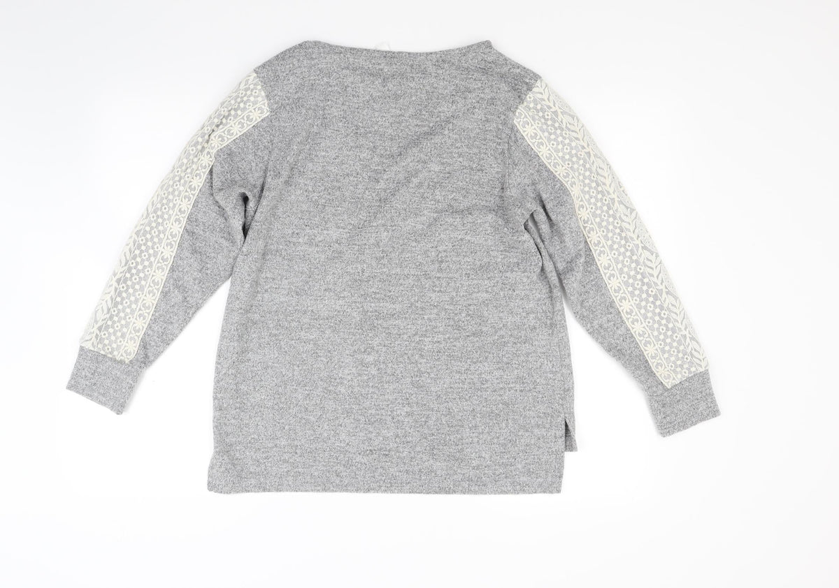 Flora Nikrooz Womens Grey  Jersey Pullover Sweatshirt Size M
