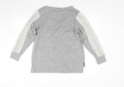 Flora Nikrooz Womens Grey  Jersey Pullover Sweatshirt Size M