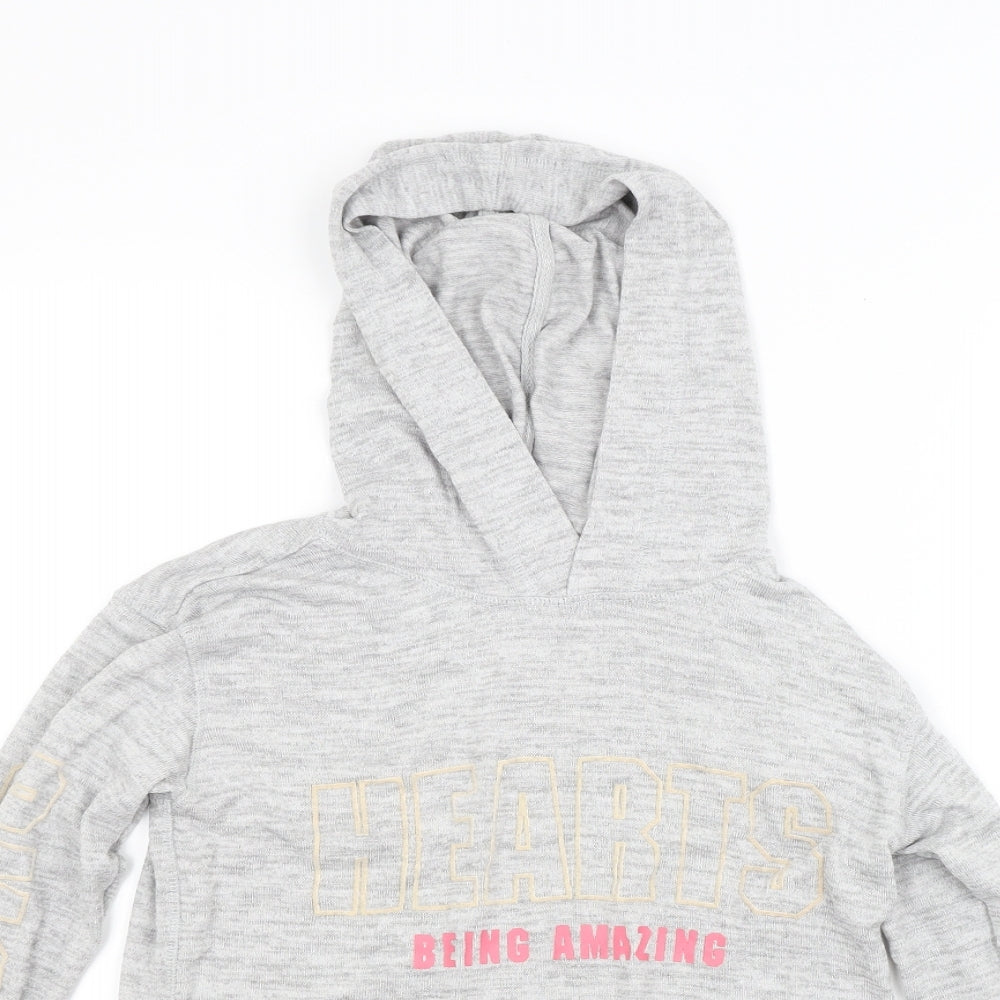 H&M Girls Grey  Knit Pullover Hoodie Size 11 Years