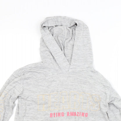 H&M Girls Grey  Knit Pullover Hoodie Size 11 Years