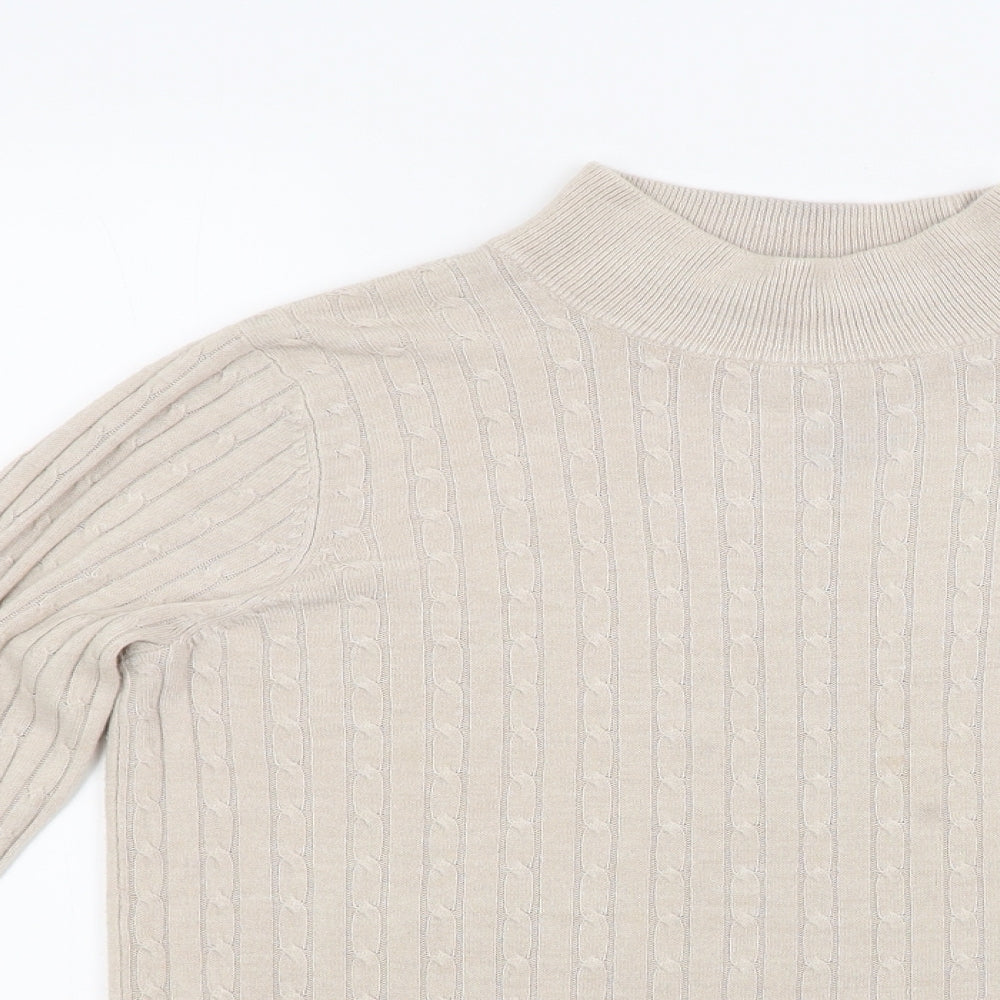 Marks & Spencer Womens Beige  Knit Pullover Jumper Size 10