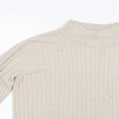 Marks & Spencer Womens Beige  Knit Pullover Jumper Size 10
