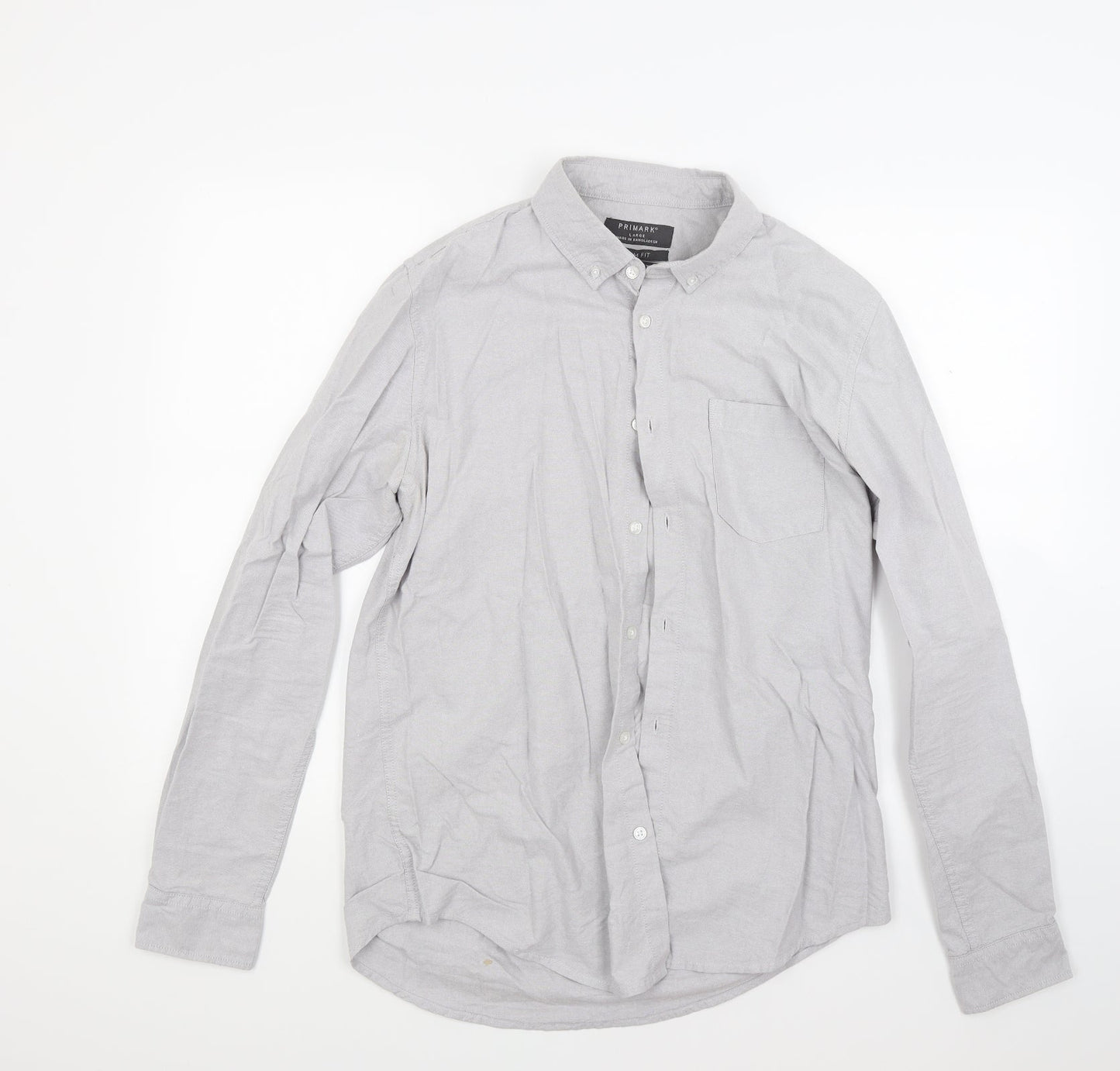 Primark Mens Grey    Button-Up Size L
