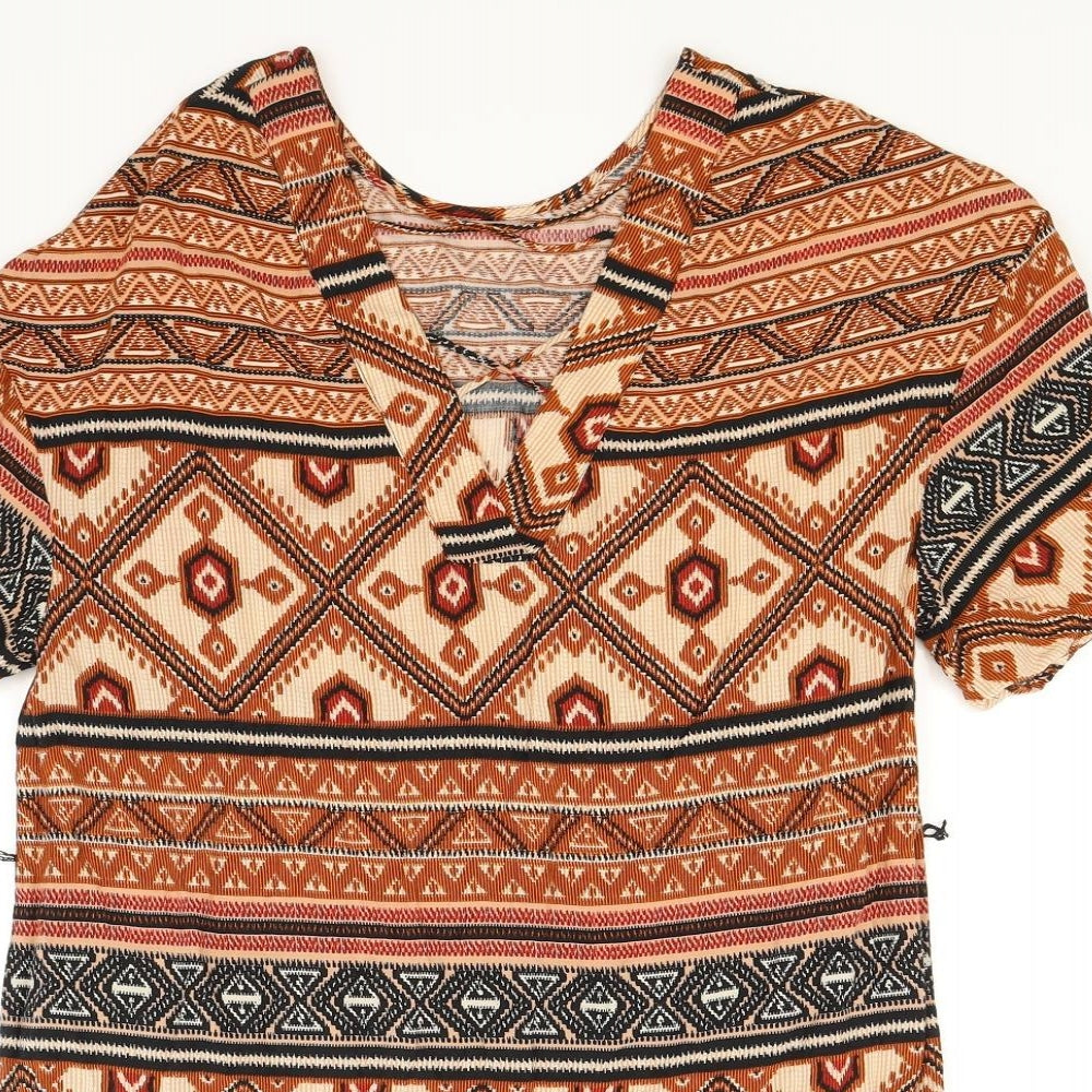 TU Womens Brown   T-Shirt Dress  Size 8