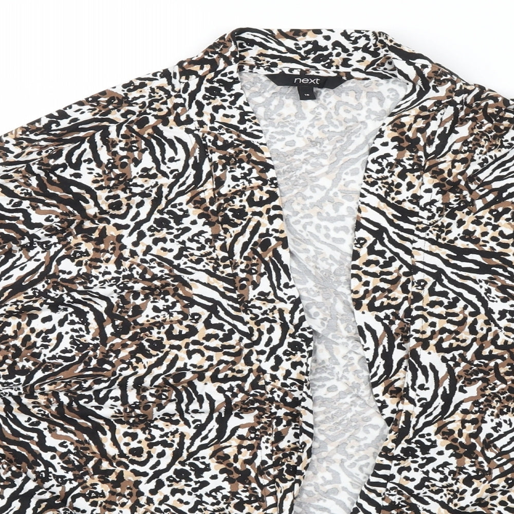 NEXT Womens Multicoloured Animal Print  Wrap Jumper Size 16