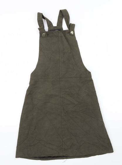 Primark Womens Green Houndstooth  A-Line  Size 6  - Dungaree dress