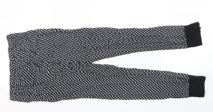 Be Beau Womens Black Geometric  Trousers  Size 10 L29 in - zips on legs
