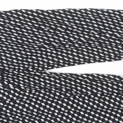 Be Beau Womens Black Geometric  Trousers  Size 10 L29 in - zips on legs