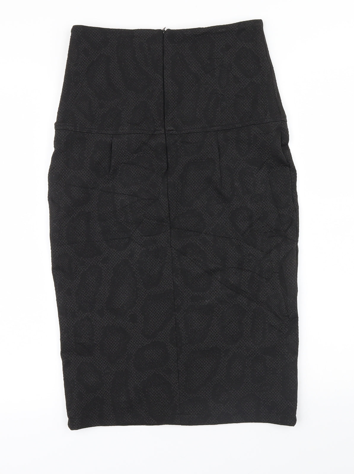 Preworn Womens Black Geometric  A-Line Skirt Size M