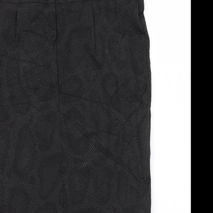 Preworn Womens Black Geometric  A-Line Skirt Size M