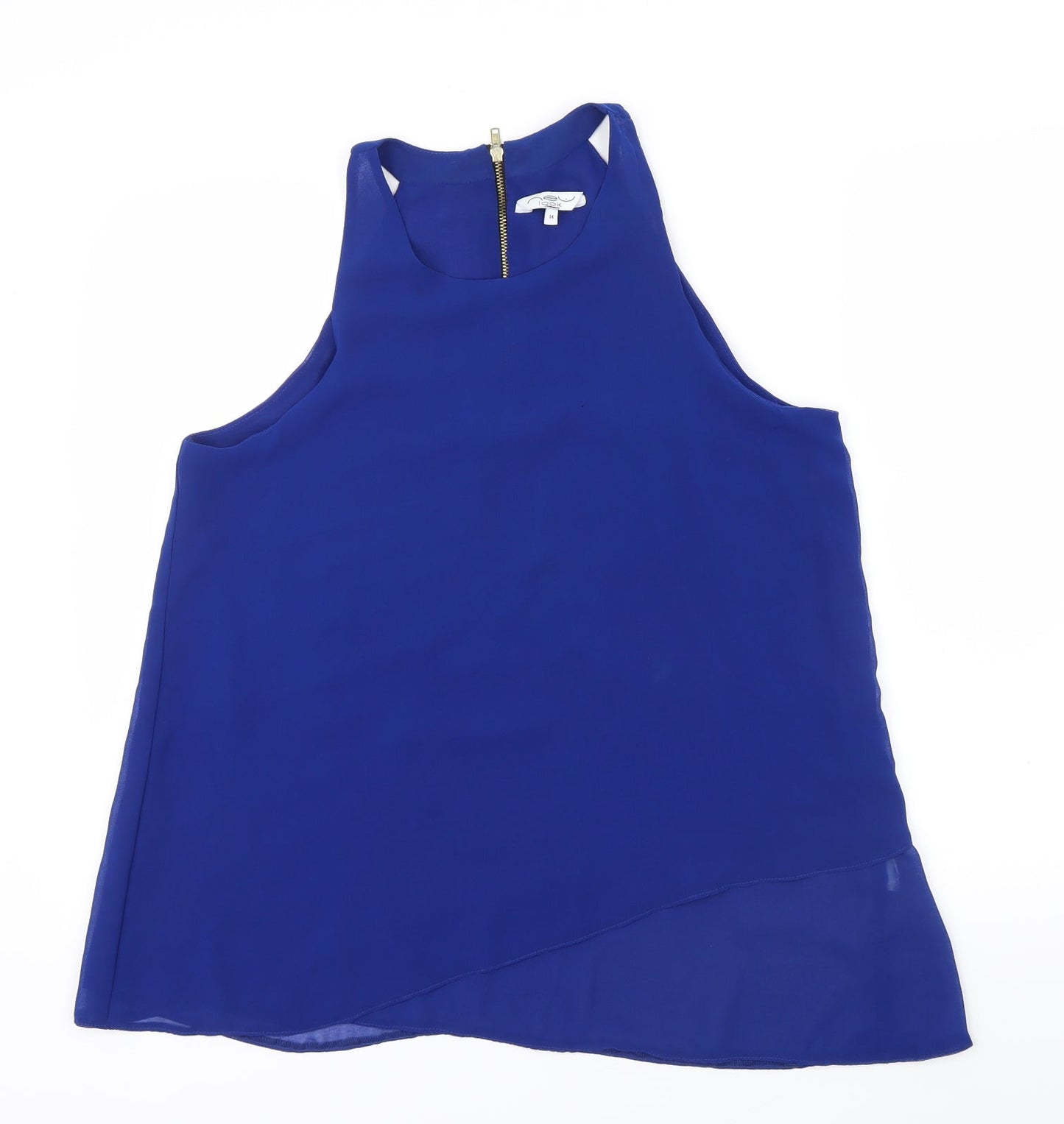 Womens UK Size 14 New Look Blue Basic Blouse