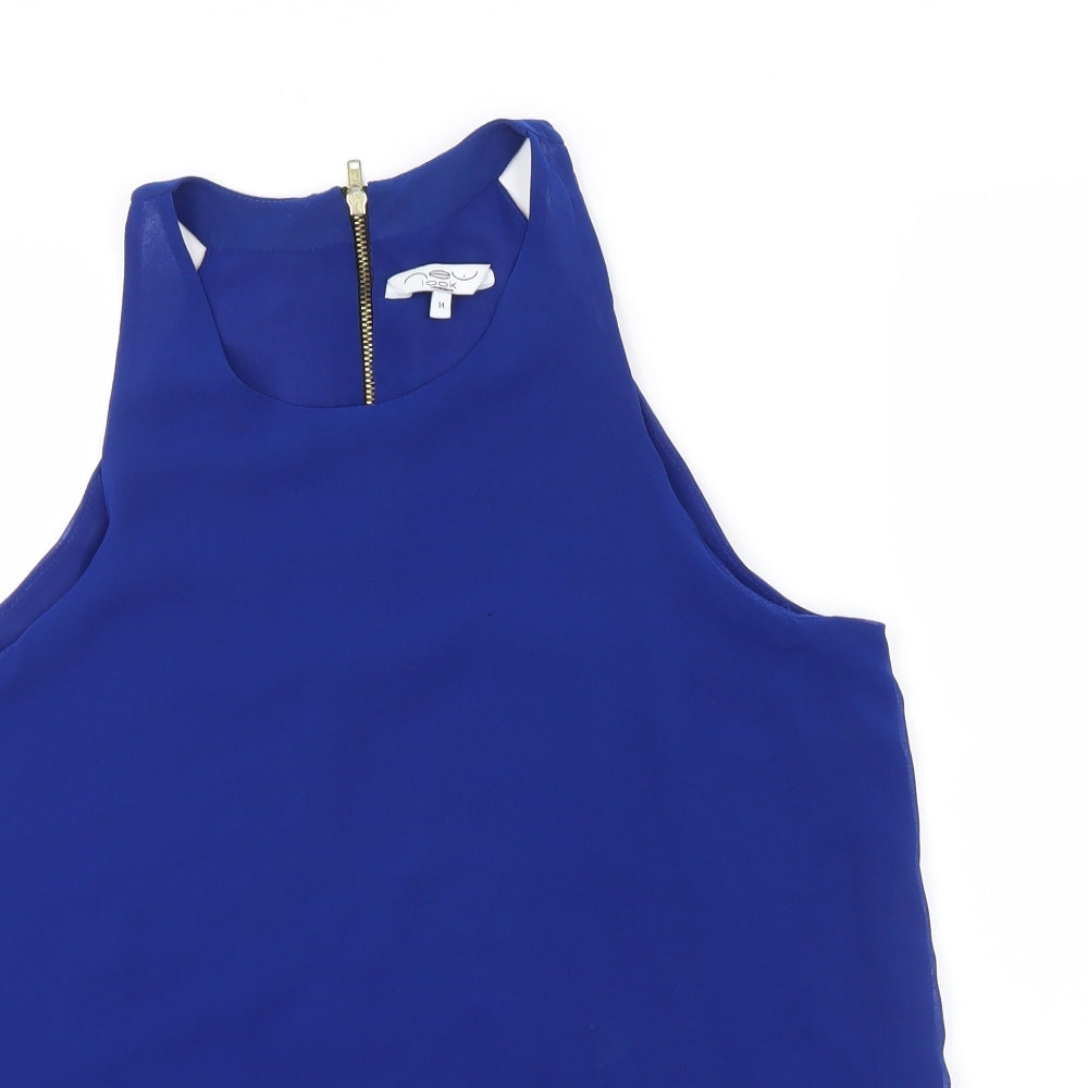 Womens UK Size 14 New Look Blue Basic Blouse