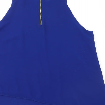Womens UK Size 14 New Look Blue Basic Blouse