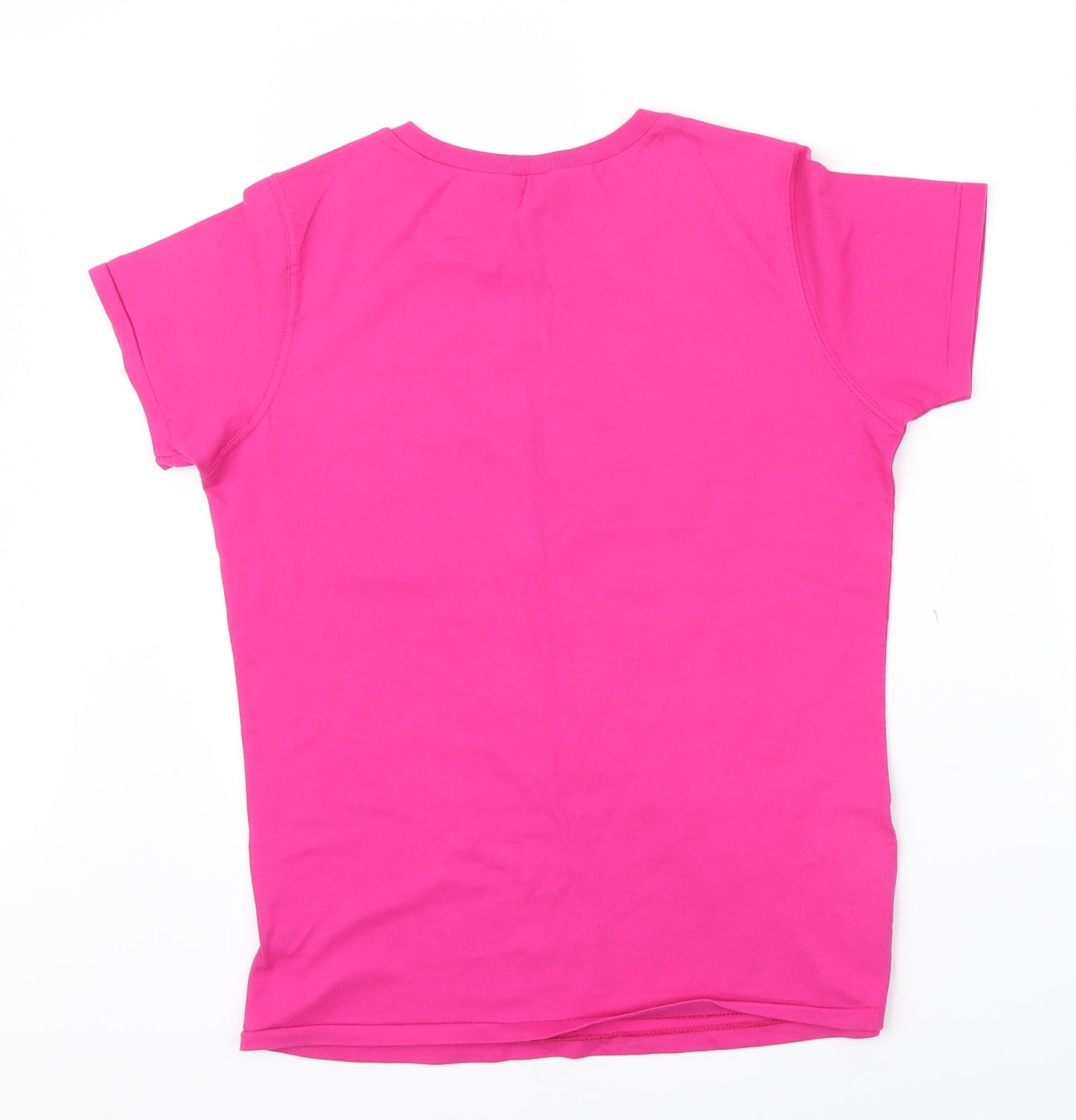 Womens UK Size L Continental Pink Basic T-Shirt