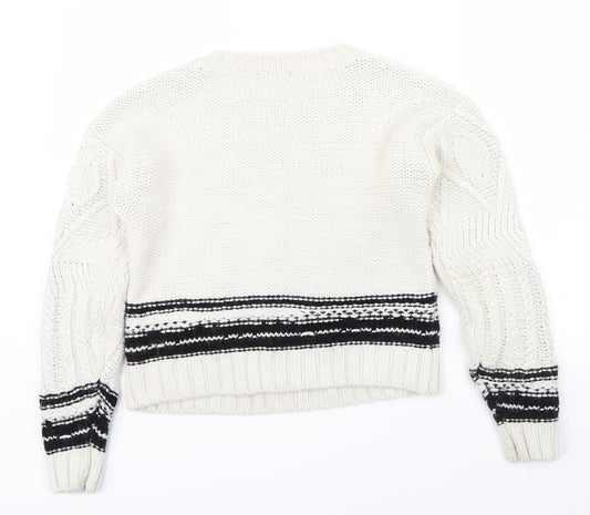 newlook Womens Silver Striped  Pullover Jumper Size S