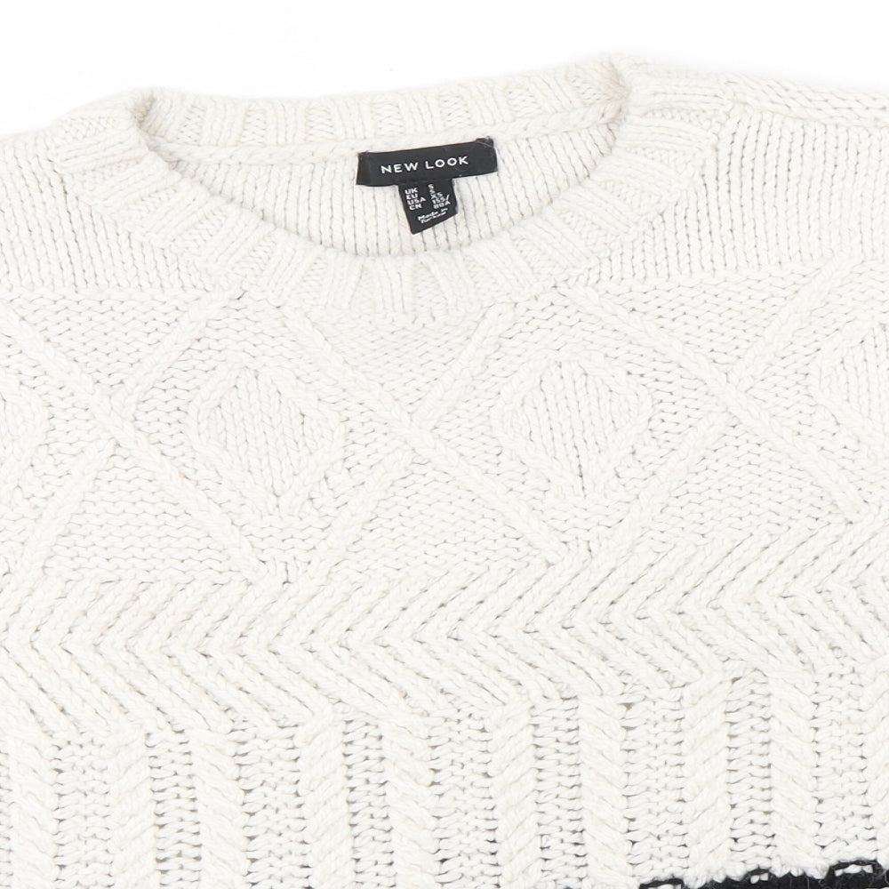 New Look Womens Silver Striped  Pullover Jumper Size S